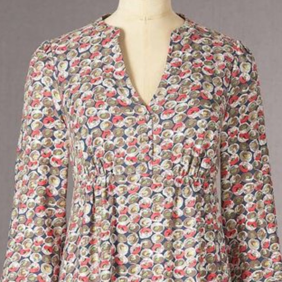 Boden Martha Dress 3/4 Sleeve Blue Bud Pattern - Sz 8R US, 12R UK - Picture 9 of 12